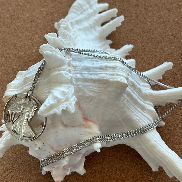 1942 Silver Walking Liberty Half Dollar Pendant - Picture 6 of 6